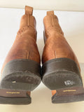 WOJAS TAN LEATHER BROGUE DESIGN CHELSEA BOOTS SIZE UK 5/38