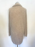 MARKS & SPENCER COLLECTION MERINO WOOL BEIGE (MOLE) ROLL NECK LONG SLEEVED JUMPER SIZE 12