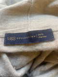 MARKS & SPENCER COLLECTION MERINO WOOL BEIGE (MOLE) ROLL NECK LONG SLEEVED JUMPER SIZE 12