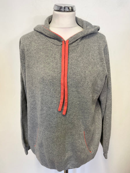 BODEN 100% CASHMERE GREY HOODED JUMPER SIZE 20