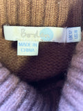 BODEN 100% CASHMERE BROWN POLO NECK JUMPER SIZE 12