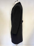 MAX MARA 100% VIRGIN WOOL BLACK SINGLE BREASTED PEA COAT SIZE 10