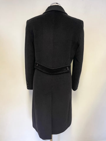 MAX MARA 100% VIRGIN WOOL BLACK SINGLE BREASTED PEA COAT SIZE 10