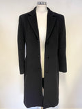 MAX MARA 100% VIRGIN WOOL BLACK SINGLE BREASTED PEA COAT SIZE 10