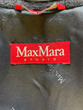 MAX MARA 100% VIRGIN WOOL BLACK SINGLE BREASTED PEA COAT SIZE 10