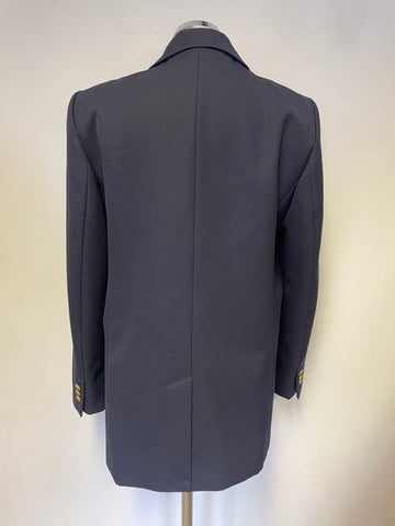 SEZANE NAVY BLUE DOUBLE BREASTED BLAZER SIZE 40 UK 12