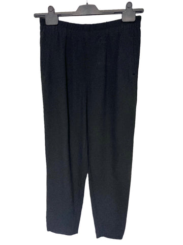 SEZANE BLACK CROPPED ELASTICATED WAIST TROUSERS SIZE 38 UK 10