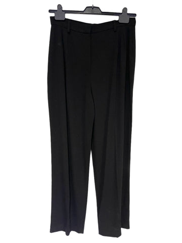 MAX MARA BLACK WOOL HIGH RISE WIDE LEG TROUSERS SIZE 14