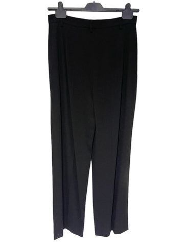 MAX MARA BLACK WOOL HIGH RISE WIDE LEG TROUSERS SIZE 14