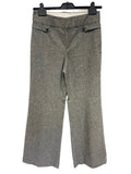 BANANA REPUBLIC GREY TWEED WOOL MIX WIDE LEG FULLY LINED TROUSERS SIZE 6 UK 10