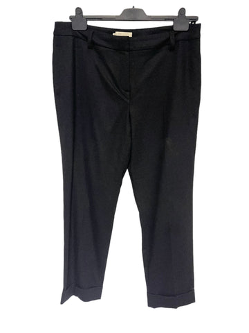 TOAST BLACK WOOL STRAIGHT LEG TROUSERS SIZE 16