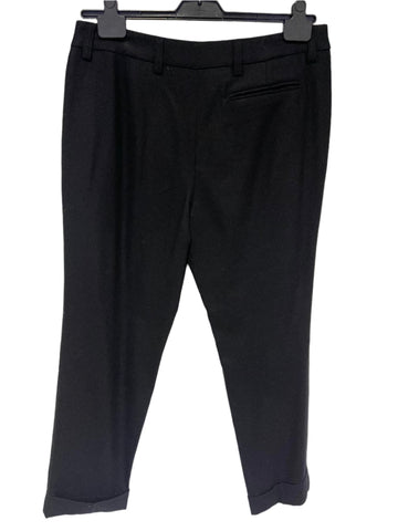 TOAST BLACK WOOL STRAIGHT LEG TROUSERS SIZE 16