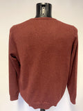 MARKS & SPENCER AUTOGRAPH 100% CASHMERE RUSSET LONG SLEEVED JUMPER  SIZE M