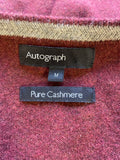 MARKS & SPENCER AUTOGRAPH 100% CASHMERE RUSSET LONG SLEEVED JUMPER  SIZE M