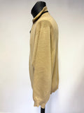 DUNHILL LINKS 100% CASHMERE CAMEL ZIP NECK LONG SLEEVED JUMPER SIZE XL