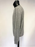 MARKS & SPENCER COLLEZIONE 100% CASHMERE GREY V NECK LONG SLEEVED JUMPER  SIZE L