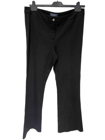 SOSANDAR BLACK STRETCH FLARED LEG TROUSERS SIZE 16R