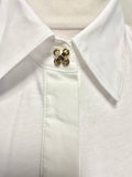 ME+EM WHITE COTTON COLLARED LONG SLEEVED SHIRT SIZE 8