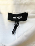 ME+EM WHITE COTTON COLLARED LONG SLEEVED SHIRT SIZE 8