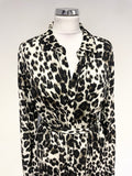 DIANE VON FÜRSTENBERG BROWN LEOPARD PRINT 100% SILK LONG SLEEVE SHIRT DRESS SIZE 12