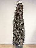 GANNI BLACK & BROWN LEOPARD PRINT LONG SLEEVED MAXI DRESS SIZE 34 UK 8