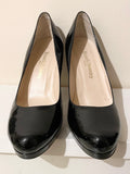 RUSSELL & BROMLEY BLACK PATENT LEATHER HEELS SIZE 5.5/38.5