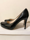 RUSSELL & BROMLEY BLACK PATENT LEATHER HEELS SIZE 5.5/38.5