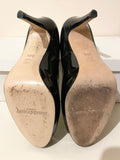 RUSSELL & BROMLEY BLACK PATENT LEATHER HEELS SIZE 5.5/38.5