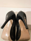 RUSSELL & BROMLEY BLACK PATENT LEATHER HEELS SIZE 5.5/38.5