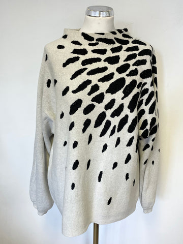 BRAND NEW OUI CREAM &  BLACK SPARKLE PATTERN LONG SLEEVED JUMPER SIZE 12