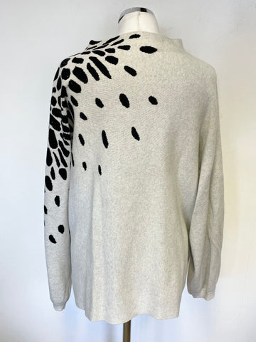 BRAND NEW OUI CREAM &  BLACK SPARKLE PATTERN LONG SLEEVED JUMPER SIZE 12