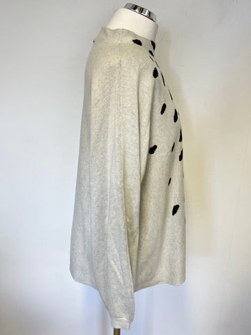 BRAND NEW OUI CREAM &  BLACK SPARKLE PATTERN LONG SLEEVED JUMPER SIZE 12