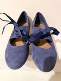 CLARKS CASSIE SHORE MIDNIGHT BLUE SUEDE LACE UP COURT SHOES SIZE 4.5/37.5 WIDE FIT