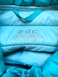 EDC TURQUOISE LIGHTWEIGHT PADDED ZIP FRONT LONG SLEEVED JACKET  SIZE