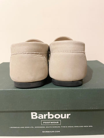 BARBOUR NADIA CREAM NUBUCK LOAFER FLATS SIZE 5/38