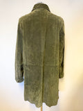 MADDOX SAGE GREEN SUEDE MID LENGTH COAT SIZE 14