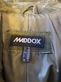 MADDOX SAGE GREEN SUEDE MID LENGTH COAT SIZE 14