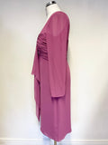 BRAND NEW FRANK USHER GIORGINA RASPBERRY RUCHED BUST WATERFALL FRONT DRESS SIZE 12