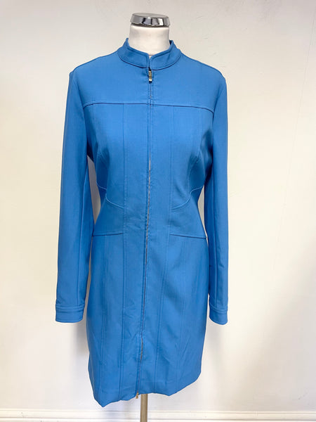 BRAND NEW KAREN MILLEN BLUE ZIP FRONT TAILORED TRACK DRESS  SIZE 12