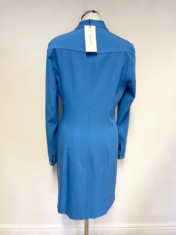 BRAND NEW KAREN MILLEN BLUE ZIP FRONT TAILORED TRACK DRESS  SIZE 12