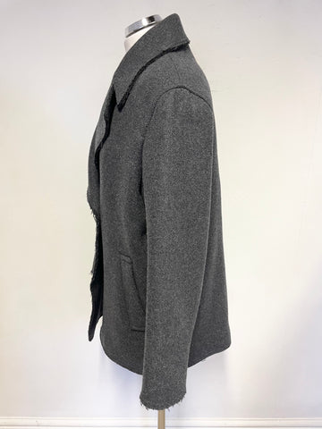 JIGSAW GREY WOOL MIX SHORT COAT SIZE 12