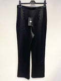 BRAND NEW FRANK USHER BLACK SATIN LOOK STRAIGHT LEG TROUSERS SIZE 12