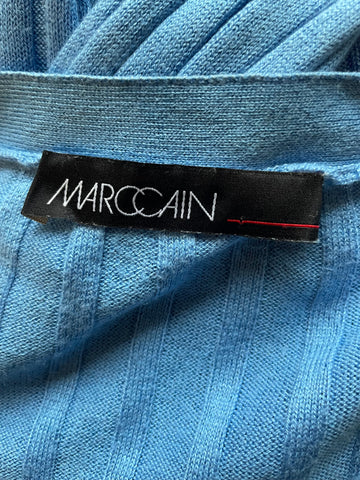 MARCCAIN BLUE SILK & CASHMERE MIX CARDIGAN SIZE 3 APPROX UK 14