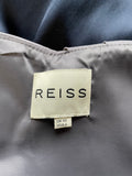 REISS SHARLA PEWTER & NAVY BLUE STRAPLESS OCCASION DRESS SIZE 10