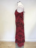 AFTER SIX BY ROLAND JOYCE BURGUNDY STRAPPY BEADED SPECIAL OCCASION DRESS &MATCHING WRAP/ SCARF SIZE 10