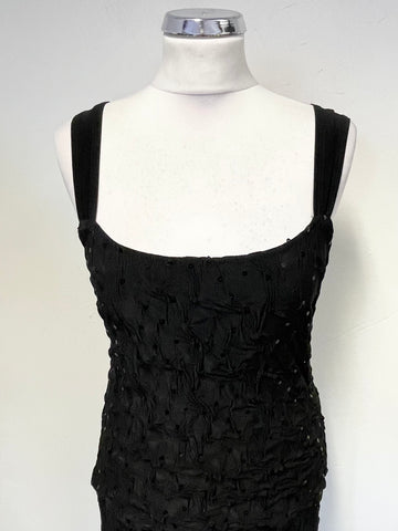 FRANK LYMAN BLACK SEQUINNED SLEEVELESS TOP & SKIRT SET SIZE 12/14