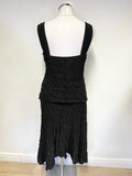 FRANK LYMAN BLACK SEQUINNED SLEEVELESS TOP & SKIRT SET SIZE 12/14