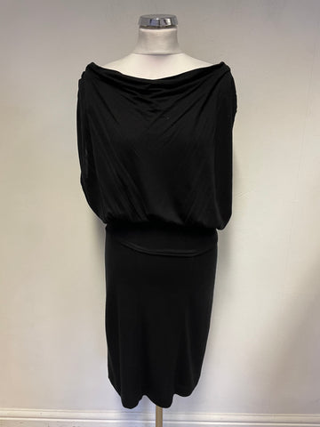 GREAT PLAINS BLACK WIDE NECK SLEEVELESS JERSEY DRESS SIZE M