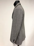 BRAND NEW HAMAKI-HO CAPPOTTO BLACK & GREY HERRINGBONE TWEED COAT SIZE 50 UK 40