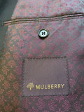 MULBERRY PURE NEW WOOL BLACK SINGLE BREASTED JACKET SIZE 42R